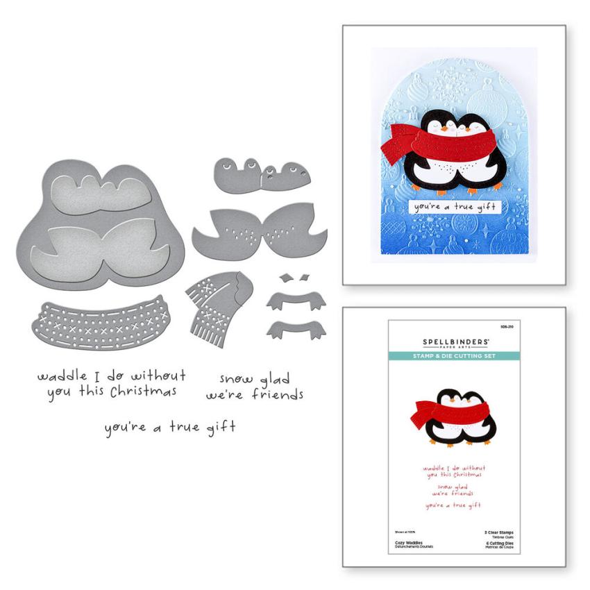 Spellbinders - Stempelset & Stanzschablone "Cozy Waddles" Clear Stamps & Dies