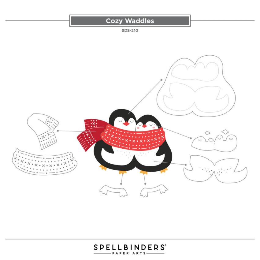 Spellbinders - Stempelset & Stanzschablone "Cozy Waddles" Clear Stamps & Dies