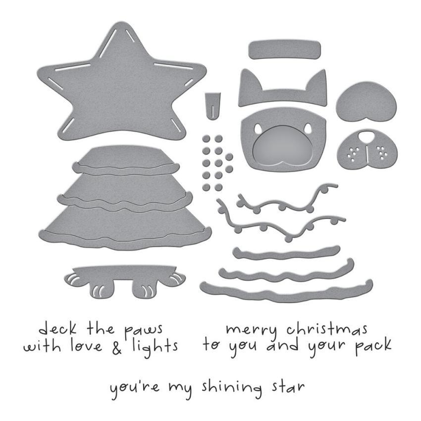 Spellbinders - Stempelset & Stanzschablone "Deck the Paws" Clear Stamps & Dies