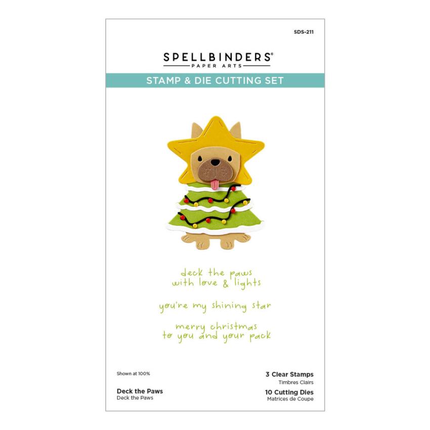 Spellbinders - Stempelset & Stanzschablone "Deck the Paws" Clear Stamps & Dies