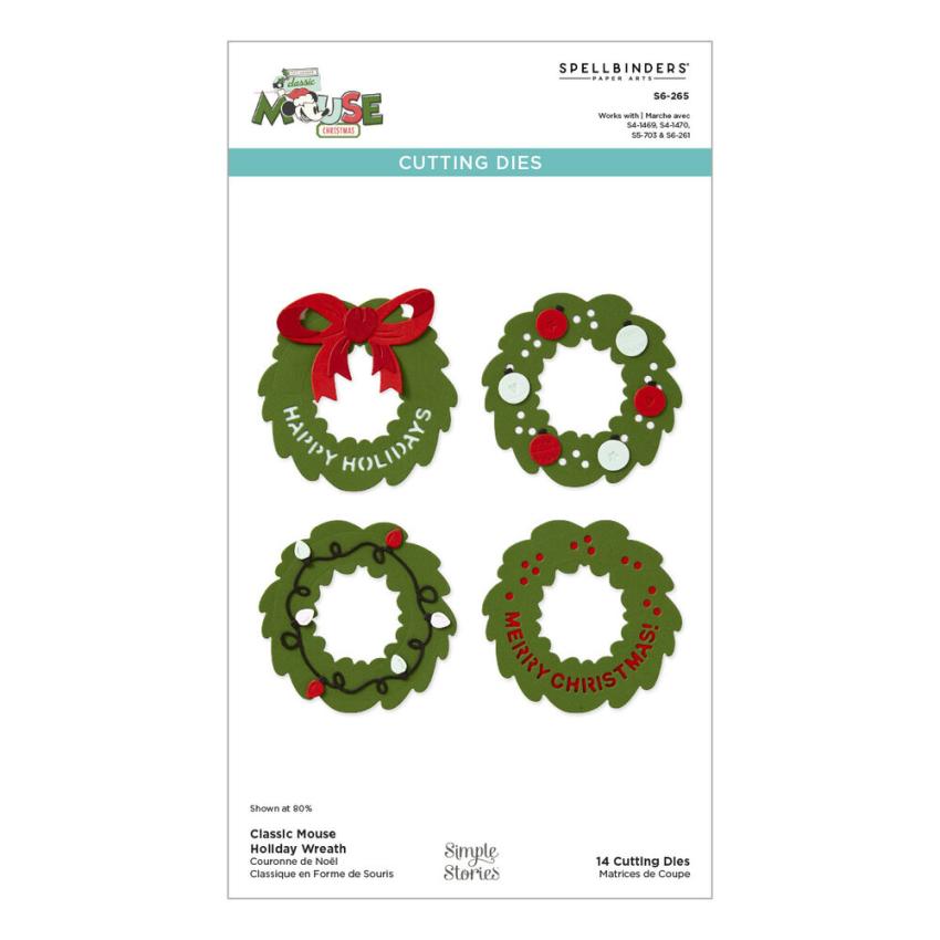 Spellbinders - Stanzschablone "Classic Mouse Holiday Wreath" Dies