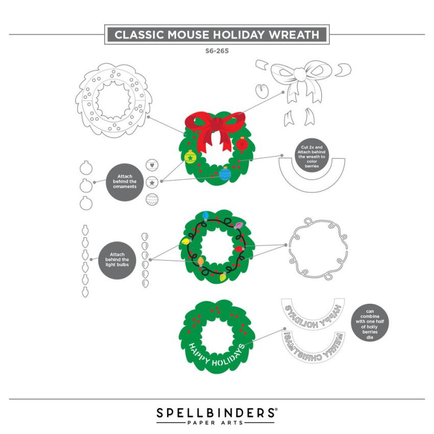 Spellbinders - Stanzschablone "Classic Mouse Holiday Wreath" Dies