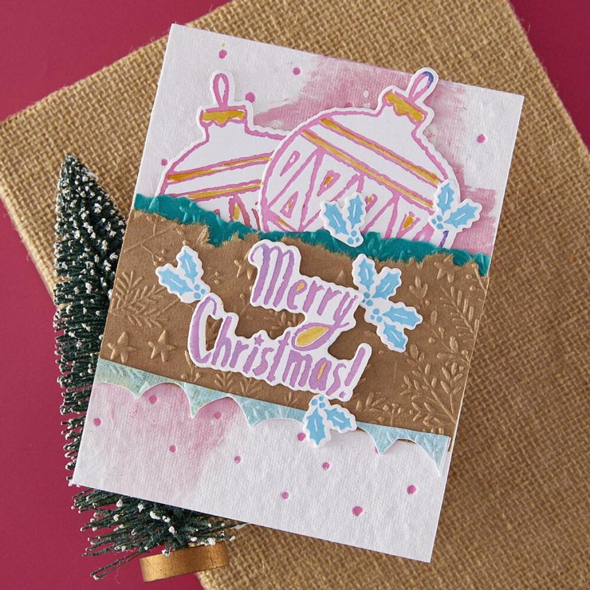 Spellbinders - Buchdrucktechnik "Starry Merry Christmas" BetterPress Plate & Dies