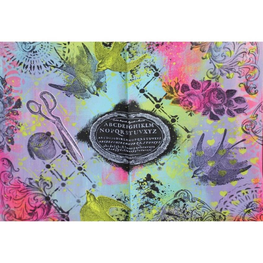 Sizzix - Schablone & Stempelset "Stitches" Stencil & Clear Stamps by Mark Montano
