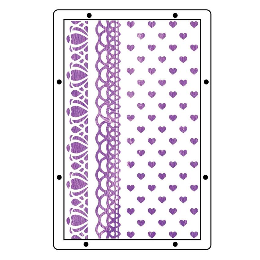 Sizzix - Schablone & Stempelset "Stitches" Stencil & Clear Stamps by Mark Montano