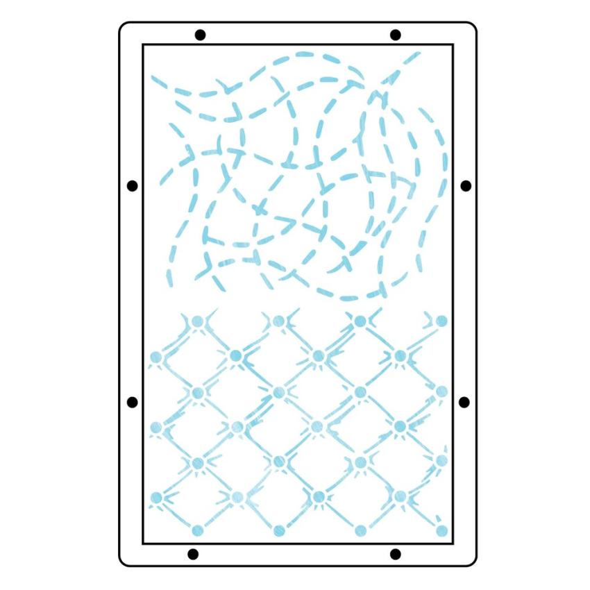 Sizzix - Schablone & Stempelset "Stitches" Stencil & Clear Stamps by Mark Montano