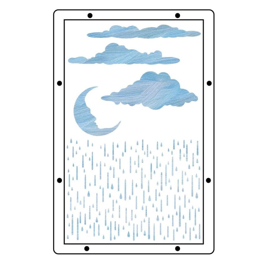 Sizzix - Schablone & Stempelset "Weather Wonder" Stencil & Clear Stamps by Mark Montano