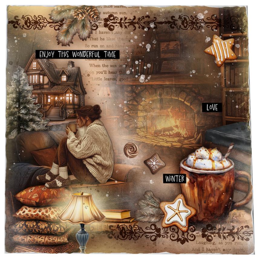 Studio Light - Designpapier "Hot Cocoa" Collage Paper Pad 8x8 Inch - 24 Bogen
