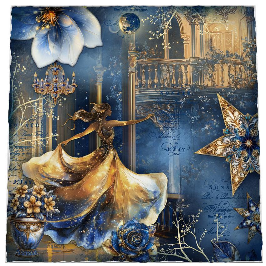Studio Light - Designpapier "Moonlit Ballroom" Collage Paper Pad 8x8 Inch - 24 Bogen