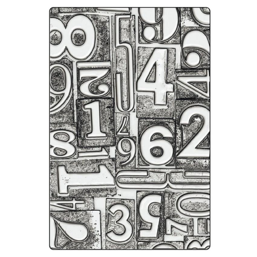 Sizzix - 3D Prägefolder "Numbered" Embossing Folder Design by Tim Holtz