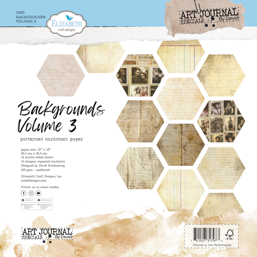 Elizabeth Craft Designs - Designpapier "Golden Season" Paper Pack 12x12 Inch - 12 Bogen