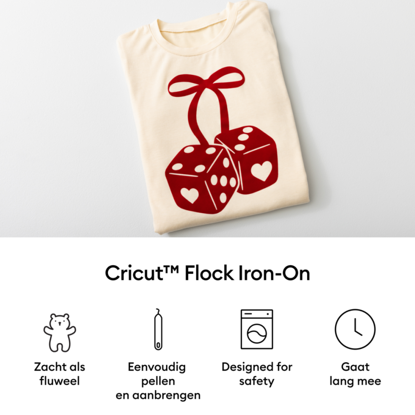 Cricut - Flocked Iron-On "White" Transferfolie Rolle