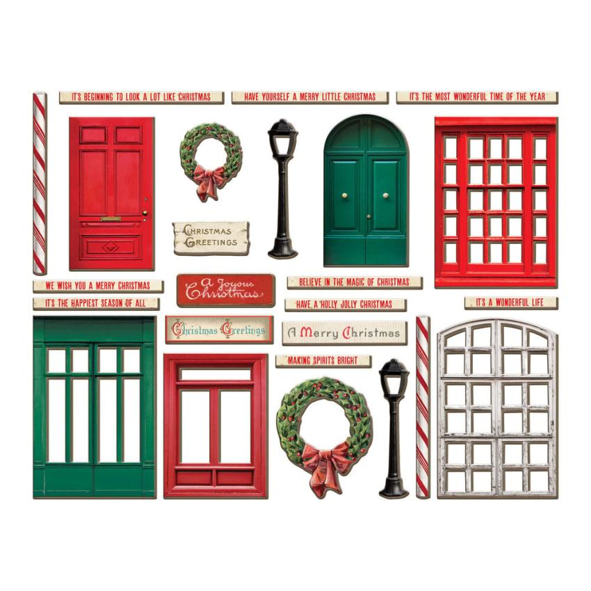 Tim Holtz - Idea Ology - Stanzteile "Christmas Baseboards" Die Cuts