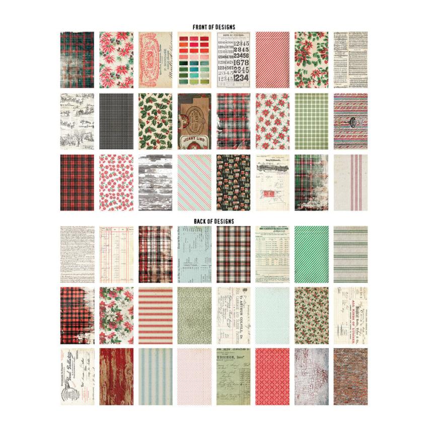 Tim Holtz - Idea Ology - Designpapier "Bacldrops Christmas" Paper Pack 6x10 Inch - 24 Bogen 
