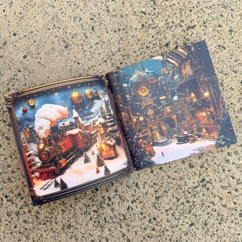 IndigoBlu - Designpapier "Steampunk Winterfest" Ephemera Paper Book 6x6 Inch - 2 Bogen