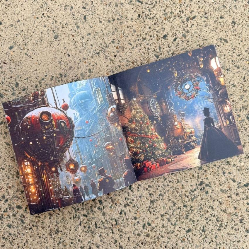 IndigoBlu - Designpapier "Steampunk Winterfest" Ephemera Paper Book 6x6 Inch - 2 Bogen