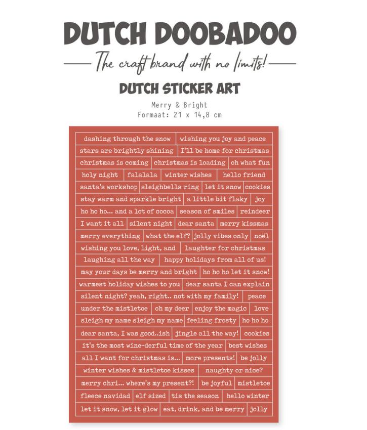 Dutch Doobadoo - Aufkleber "Merry and Bright" Sticker