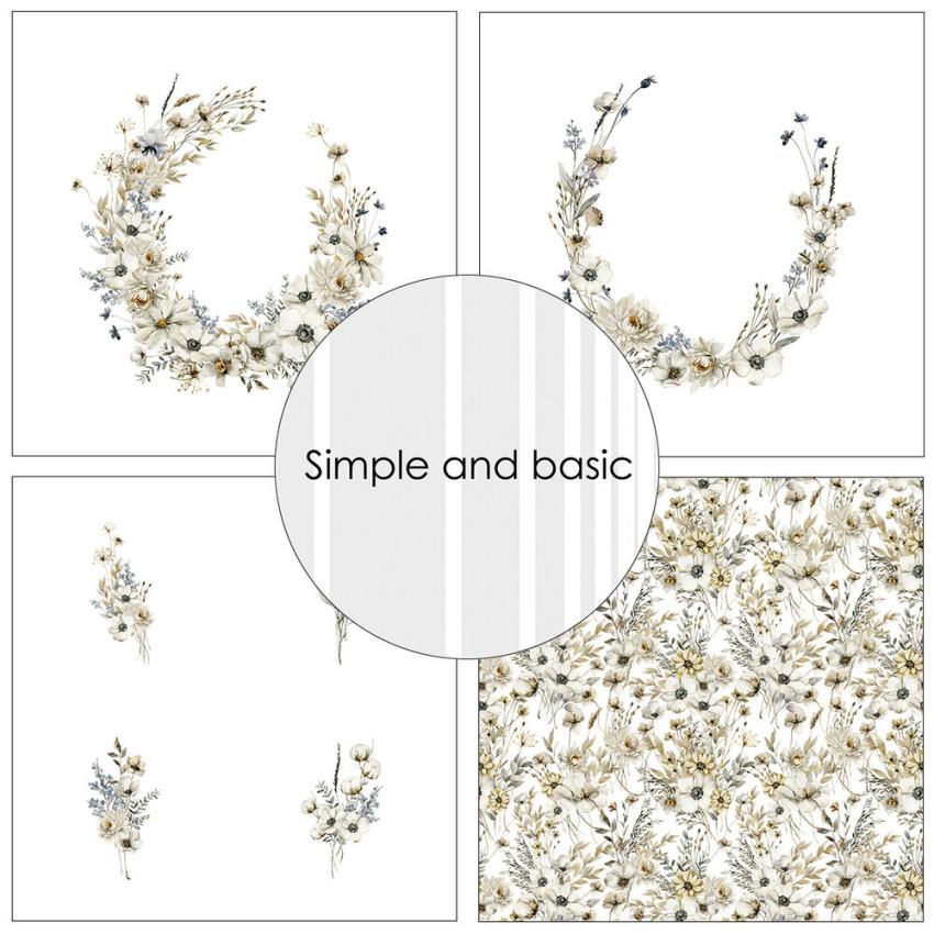 Simple and Basic - Designpapier "Winterflowers" Paper Pack 6x6 Inch - 24 Bogen 
