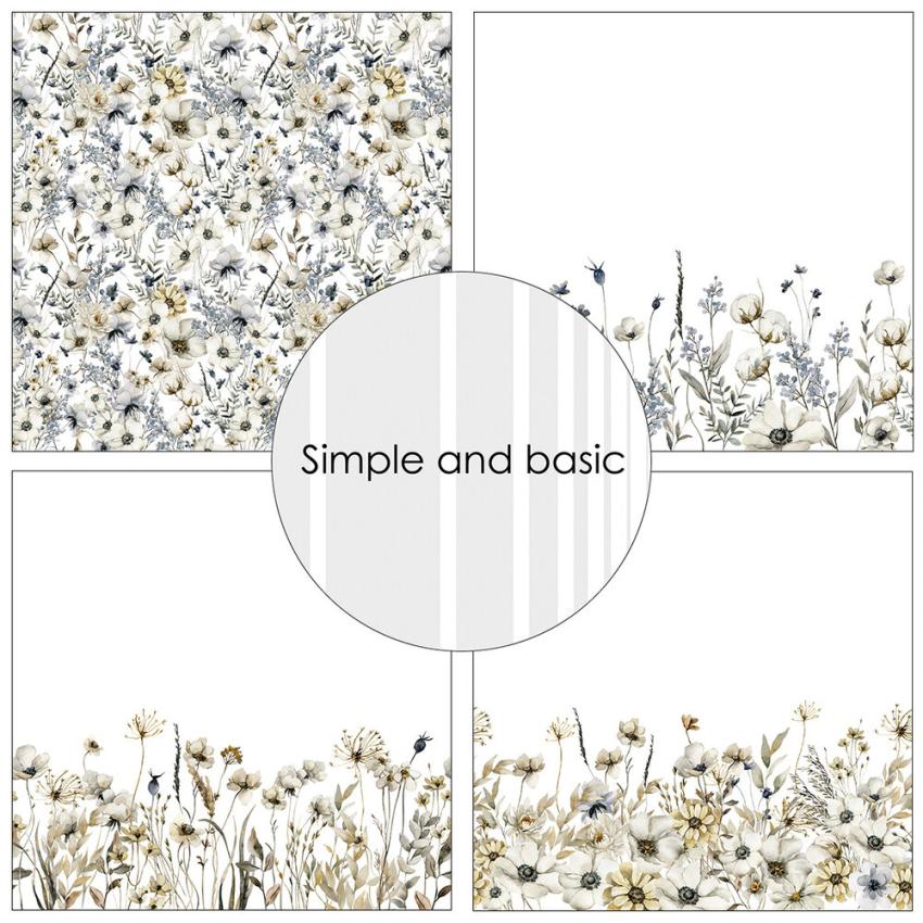 Simple and Basic - Designpapier "Winterflowers" Paper Pack 6x6 Inch - 24 Bogen 