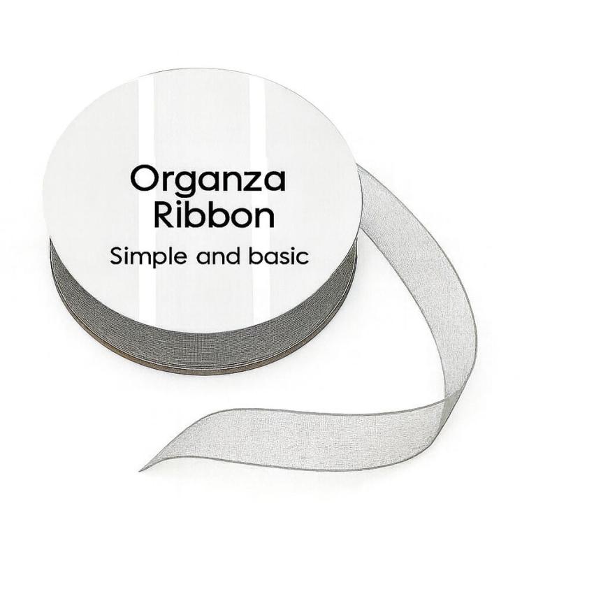 Simple and Basic - Organzaband "Grey" Organza Ribbon 10m
