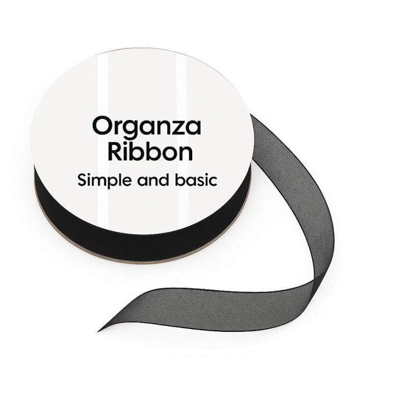 Simple and Basic - Organzaband "Black" Organza Ribbon 10m