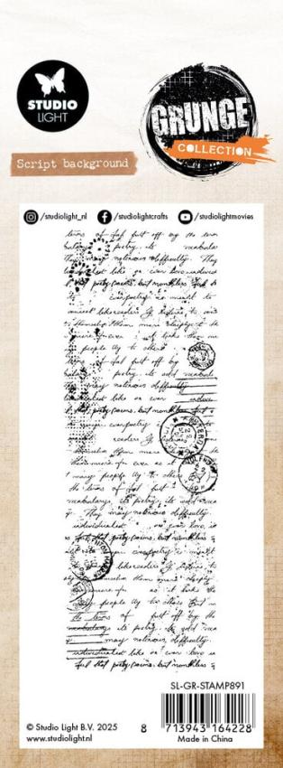 Studio Light - Stempel "Script Background" Clear Stamps Grunge Collection