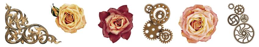Studio Light - Aufkleber "Roses & Gears" Stickers on Roll