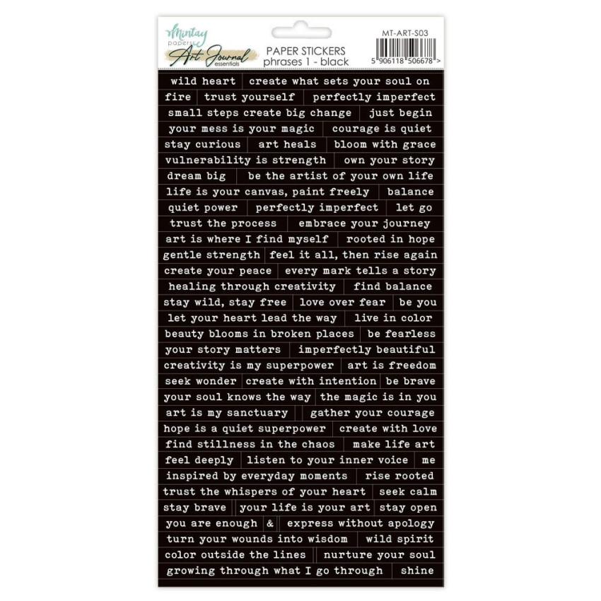 Mintay Papers - Aufkleber "Phrase 1 Black" Paper Sticker Words 6x12 Inch