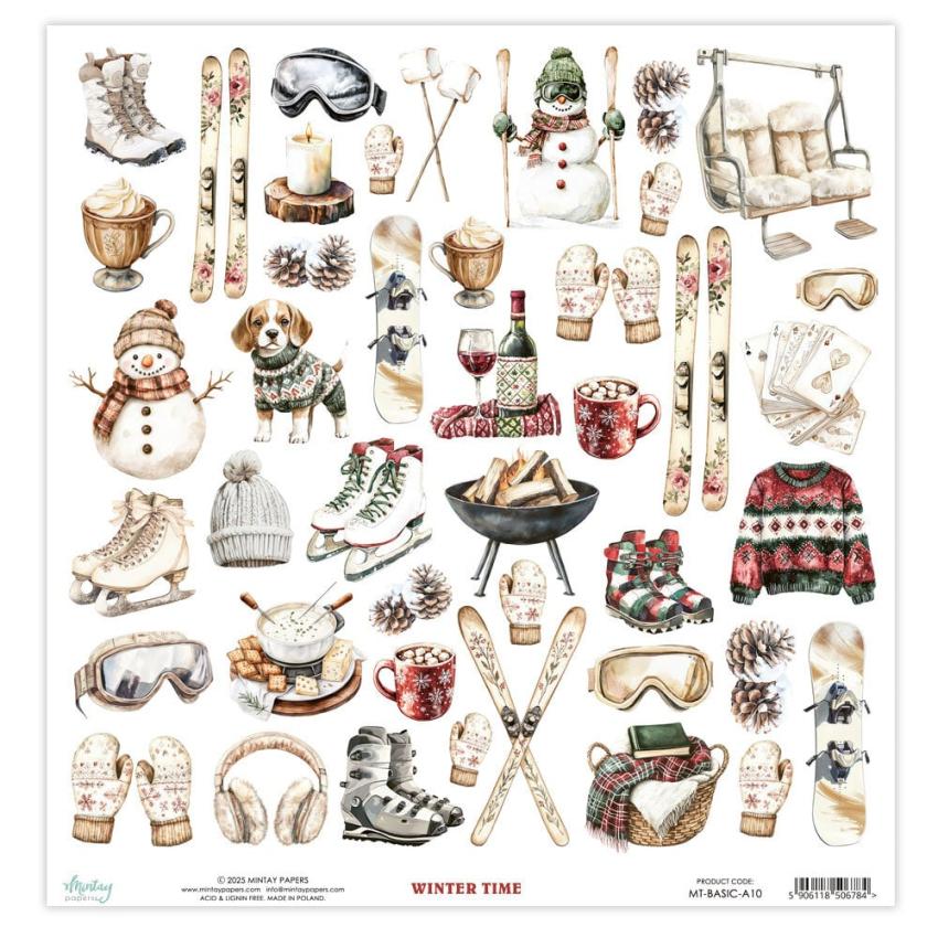 Mintay Papers - Papier Elemente "Winter Time" Paper Elements 12x12 Inch