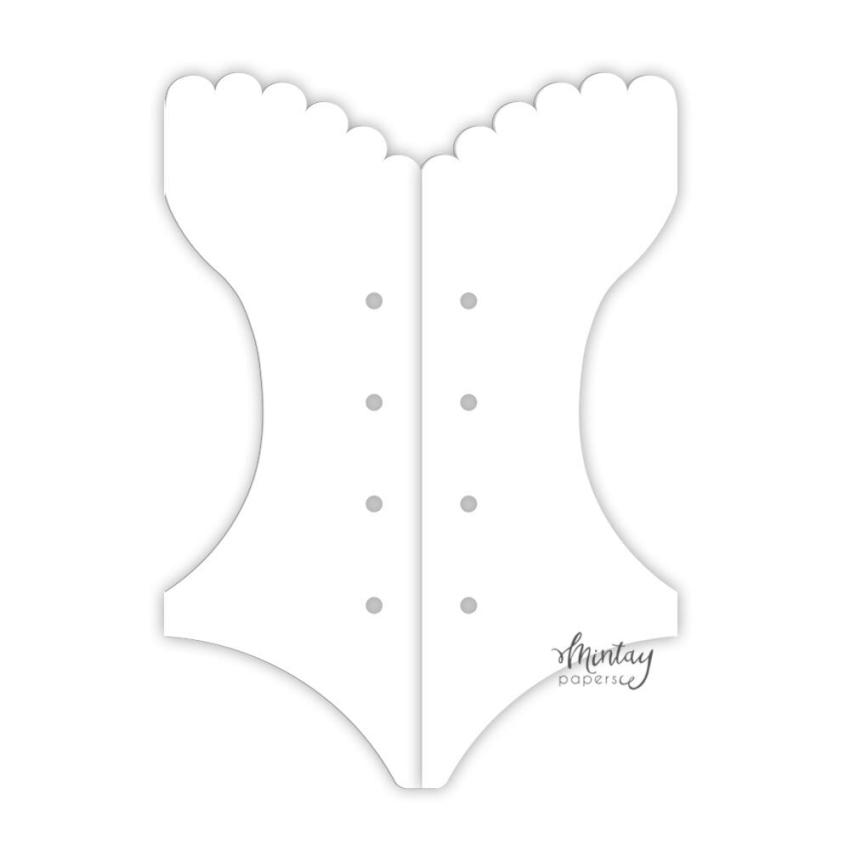 Mintay Papers - Kartenbasis "Corset" Card Base White 15x21cm - 5 Stück