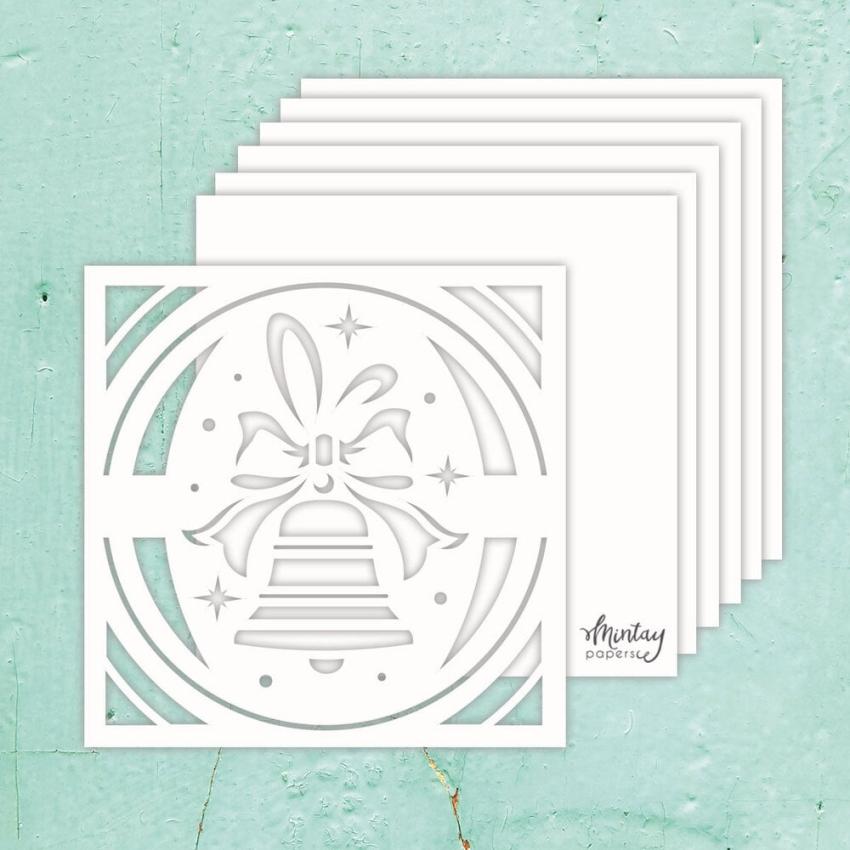 Mintay Papers "Xmas Bell" Chipbaord Album Base 8x8 Inch