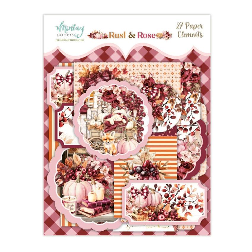 Mintay Papers - Papier Elemente - Stanzteile "Rust & Rose" Paper Elements 6x8 Inch