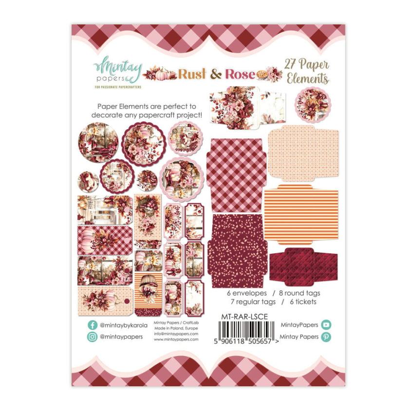 Mintay Papers - Papier Elemente - Stanzteile "Rust & Rose" Paper Elements 6x8 Inch
