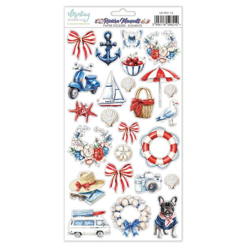 Mintay Papers - Aufkleber "Riviera Moments" Paper Sticker Elements 6x12 Inch