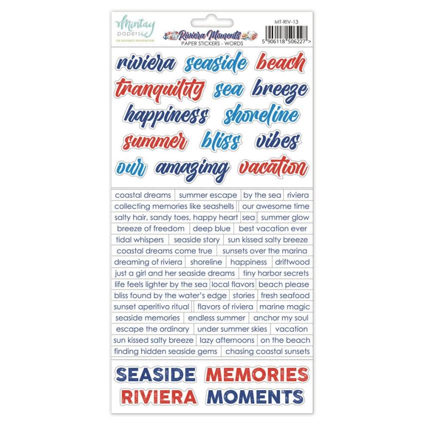 Mintay Papers - Aufkleber "Riviera Moments" Paper Sticker Words 6x12 Inch