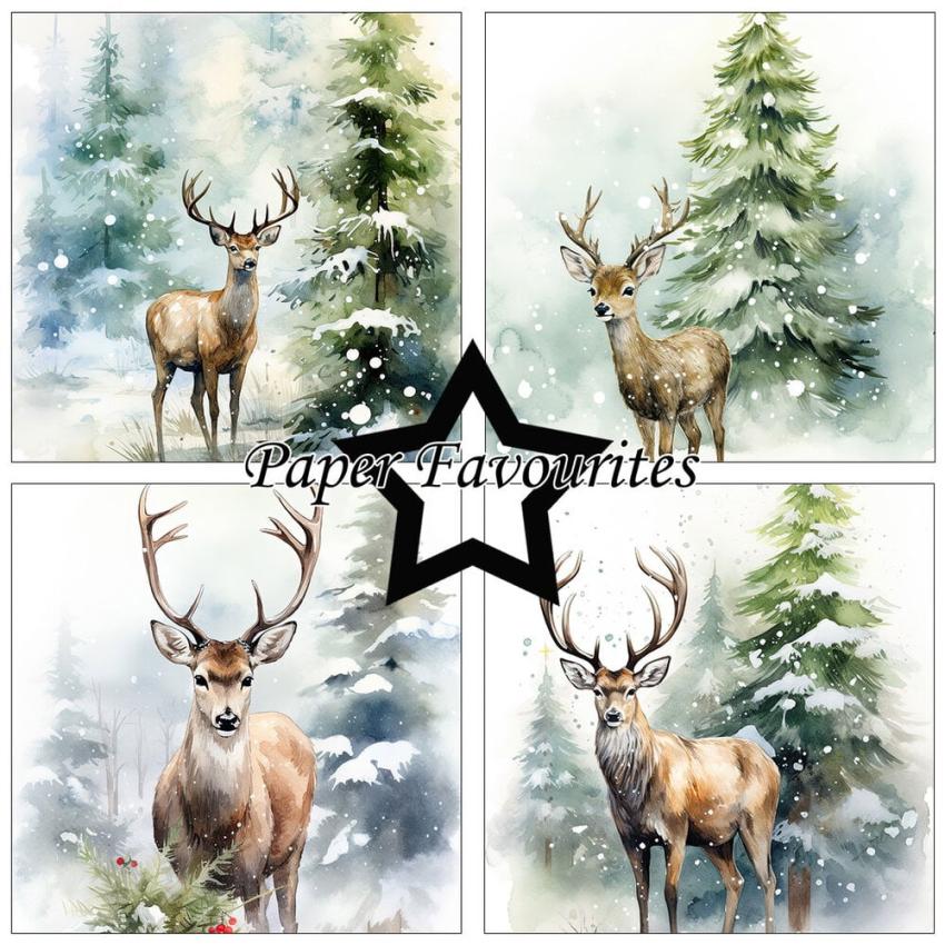 Paper Favourites - Designpapier "Reindeer" Paper Pack 6x6 Inch - 24 Bogen
