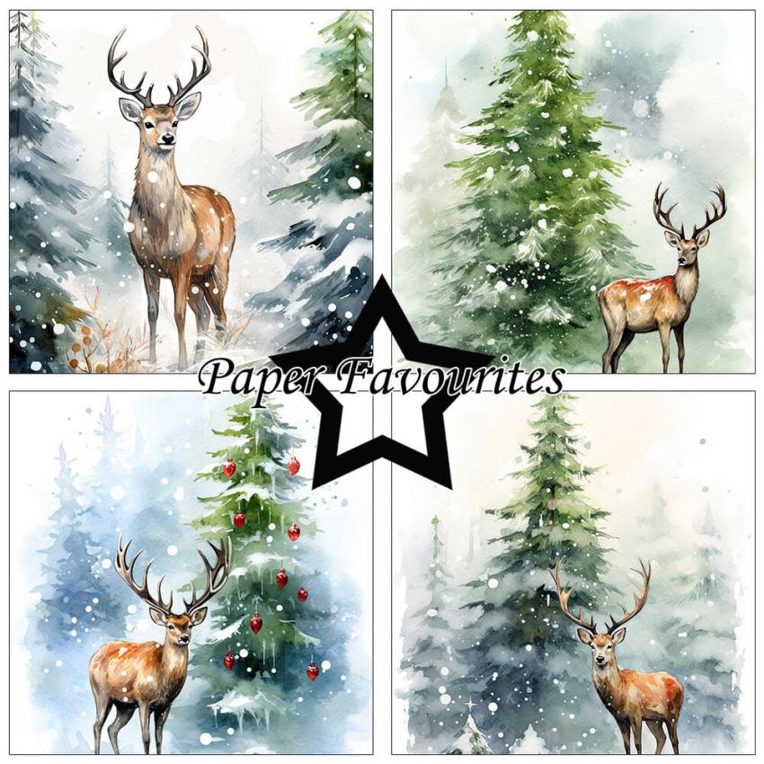 Paper Favourites - Designpapier "Reindeer" Paper Pack 6x6 Inch - 24 Bogen
