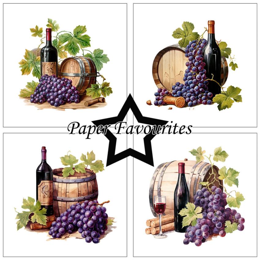 Paper Favourites - Designpapier "Wine Bottles" Paper Pack 6x6 Inch - 24 Bogen