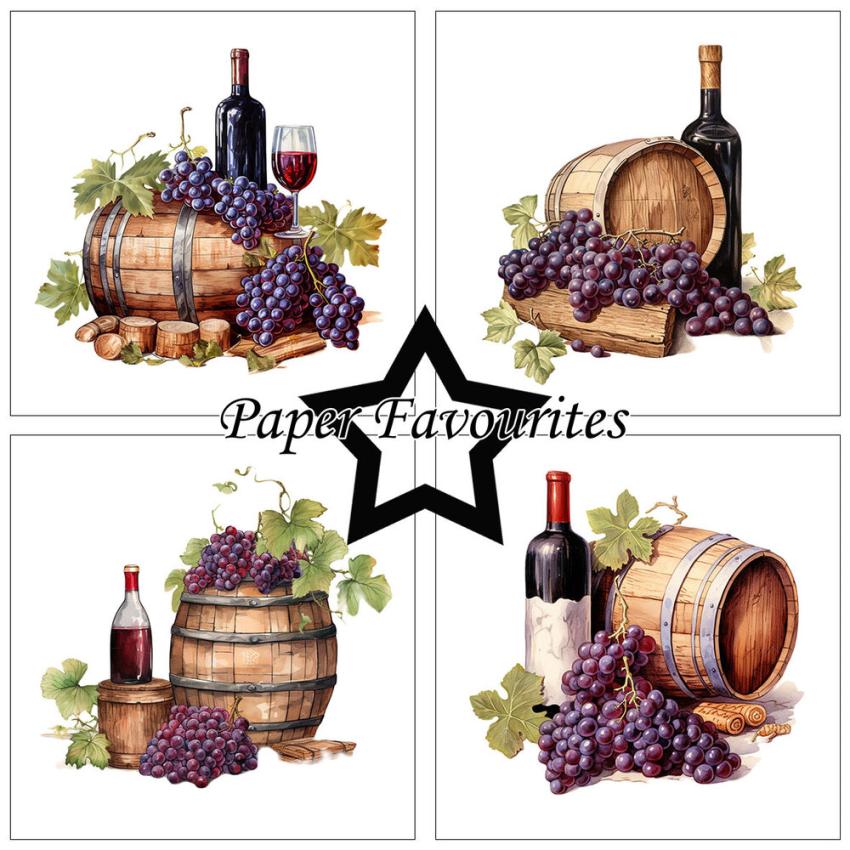 Paper Favourites - Designpapier "Wine Bottles" Paper Pack 6x6 Inch - 24 Bogen