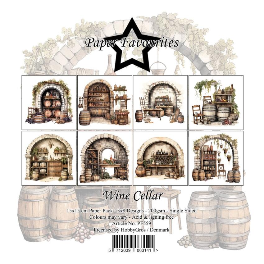 Paper Favourites - Designpapier "Wine Cellar" Paper Pack 6x6 Inch - 24 Bogen