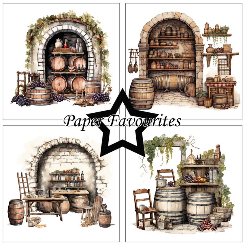 Paper Favourites - Designpapier "Wine Cellar" Paper Pack 6x6 Inch - 24 Bogen
