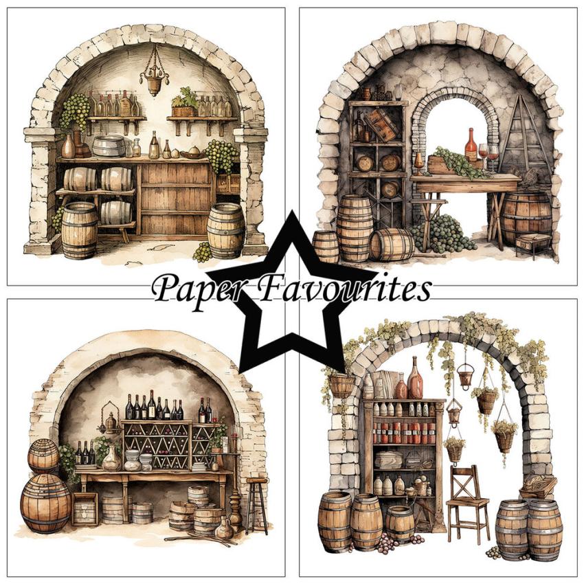 Paper Favourites - Designpapier "Wine Cellar" Paper Pack 6x6 Inch - 24 Bogen