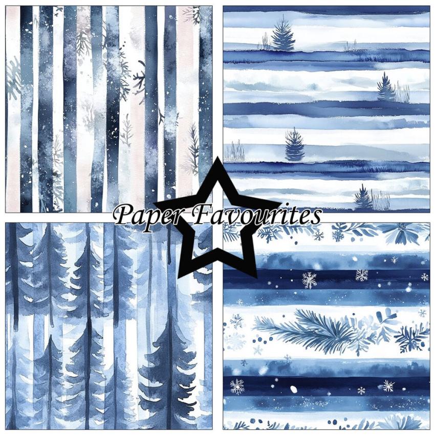 Paper Favourites - Designpapier "Watercolour Winter" Paper Pack 12x12 Inch 8 Bogen