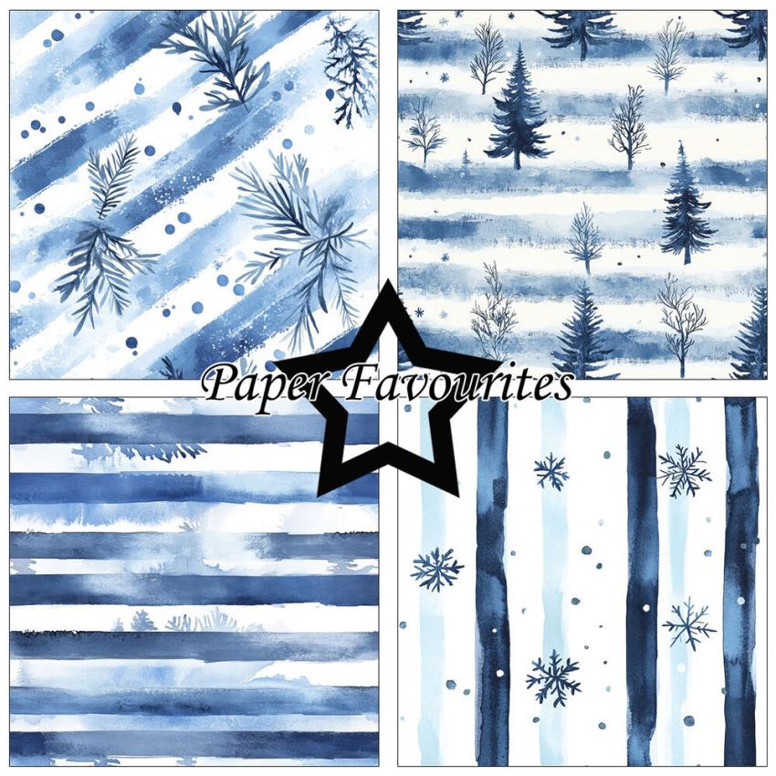 Paper Favourites - Designpapier "Watercolour Winter" Paper Pack 12x12 Inch 8 Bogen
