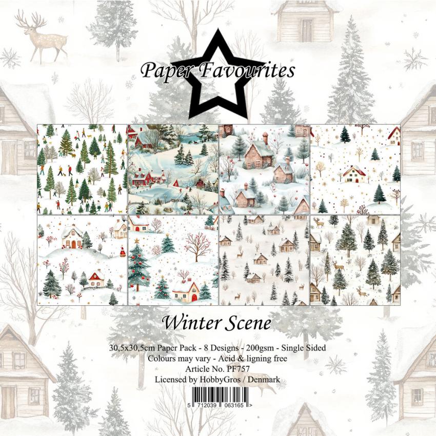 Paper Favourites - Designpapier "Winter Scene" Paper Pack 12x12 Inch 8 Bogen