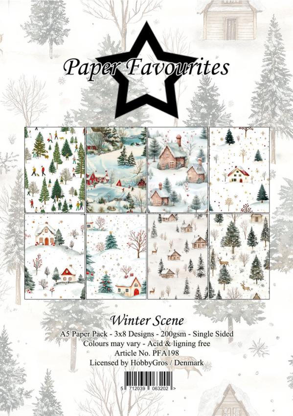 Paper Favourites - Designpapier "Winter Scene" Paper Pack A5 - 24 Bogen