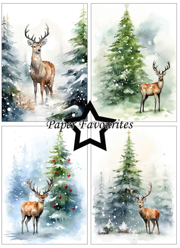 Paper Favourites - Designpapier "Reindeer" Paper Pack A6 - 24 Bogen