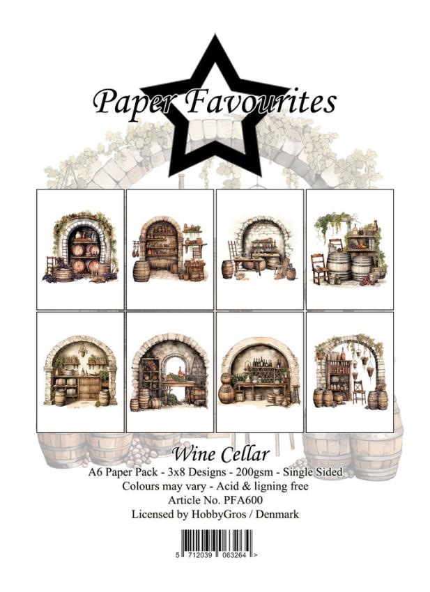 Paper Favourites - Designpapier "Wine Cellar" Paper Pack A6 - 24 Bogen