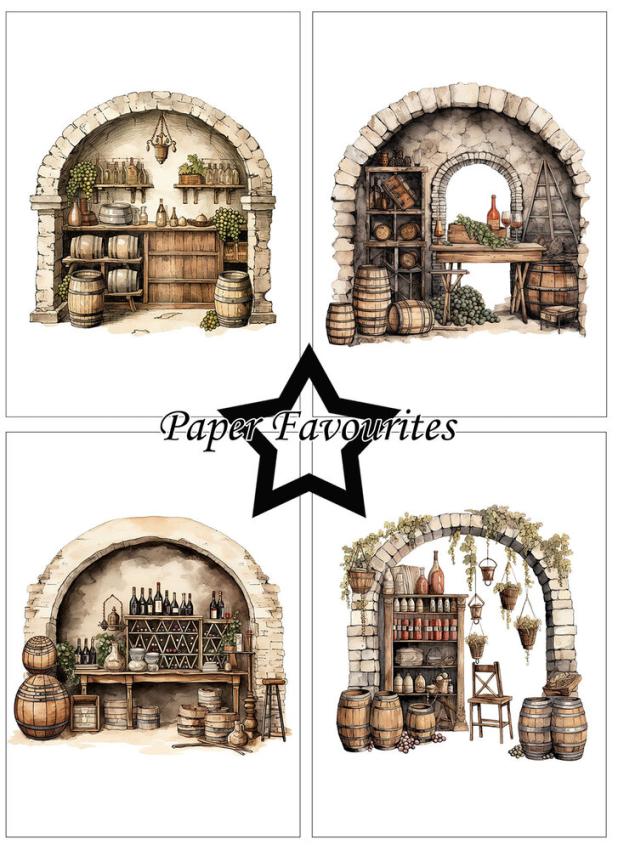 Paper Favourites - Designpapier "Wine Cellar" Paper Pack A6 - 24 Bogen