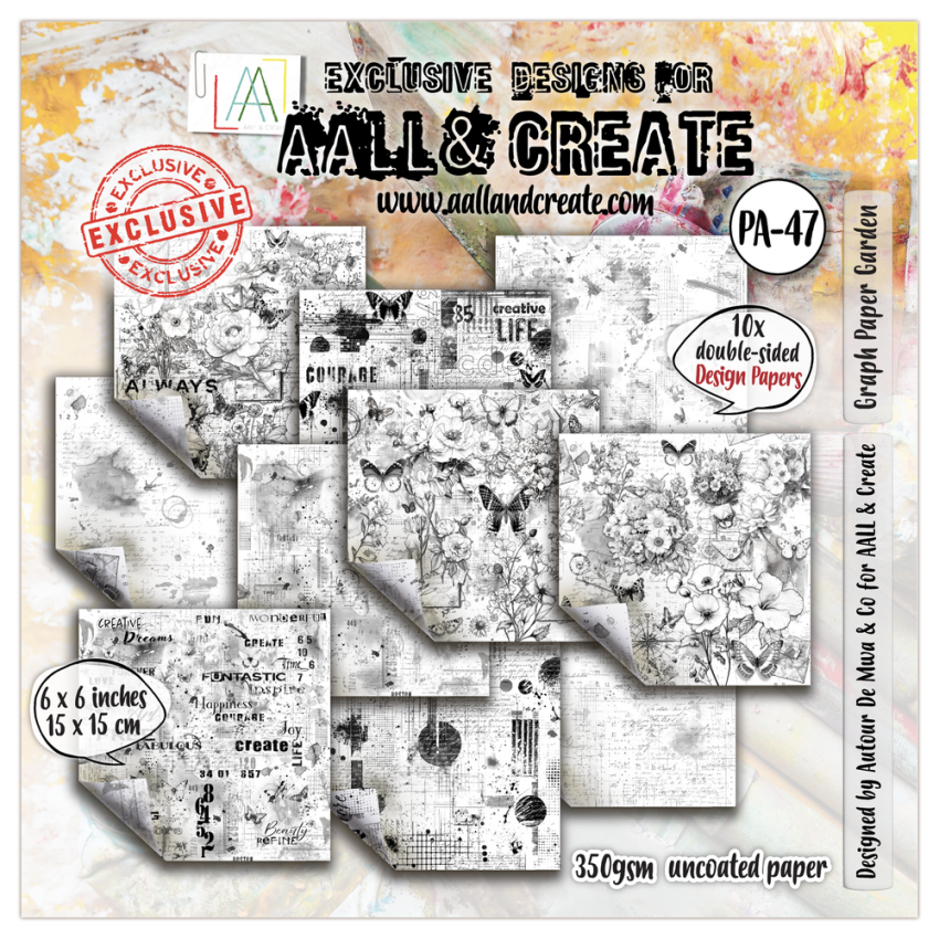 AALL and Create - Designpapier "Graph Paper Garden" Paper Pack 6x6 Inch - 10 Bogen